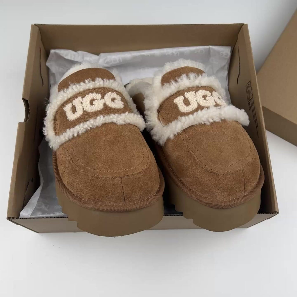 UGG Women's 5cm Platform Shearling-Trim Mules - Chestnut - view 10