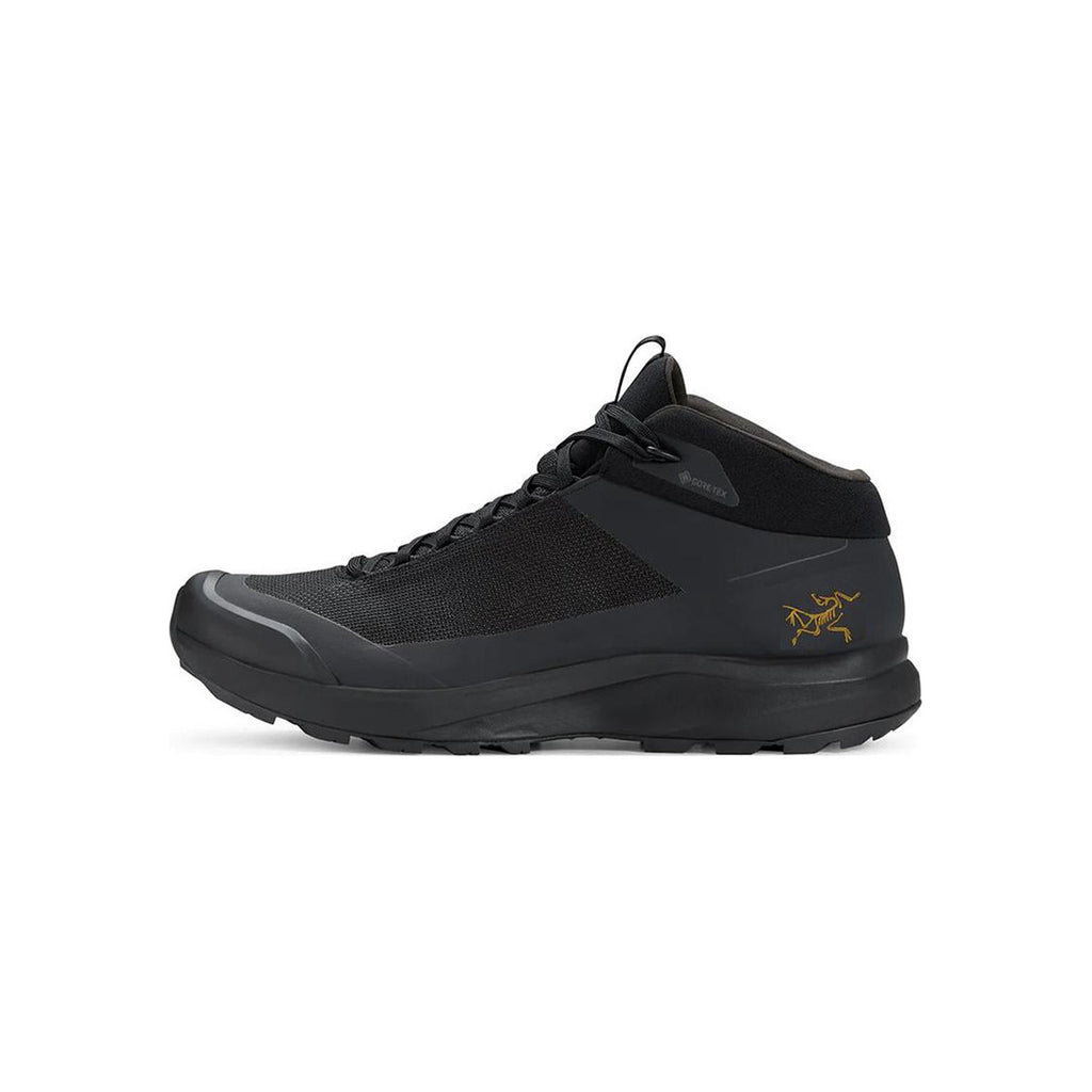 Arc'teryx Aerios FL 2 Mid GTX Men's Waterproof Mid-Cut Hiking Shoes – Black/Olive Gold (GORE-TEX / Gold Bird)
