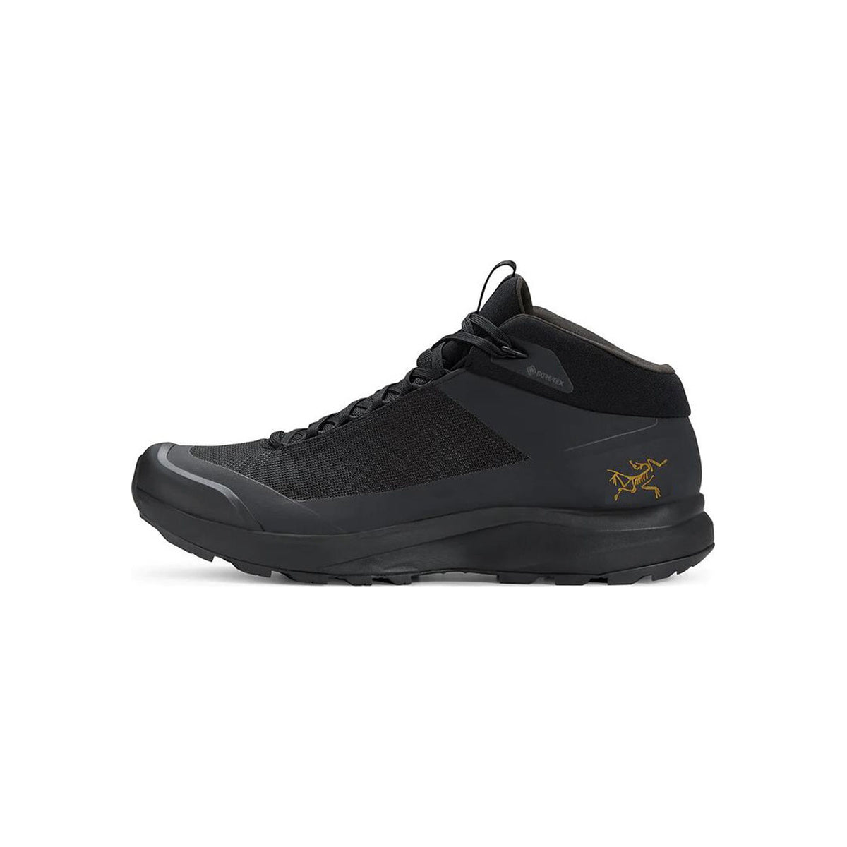 Arc'teryx Aerios FL 2 Mid GTX Men's Waterproof Mid-Cut Hiking Shoes – Black/Olive Gold (GORE-TEX / Gold Bird)