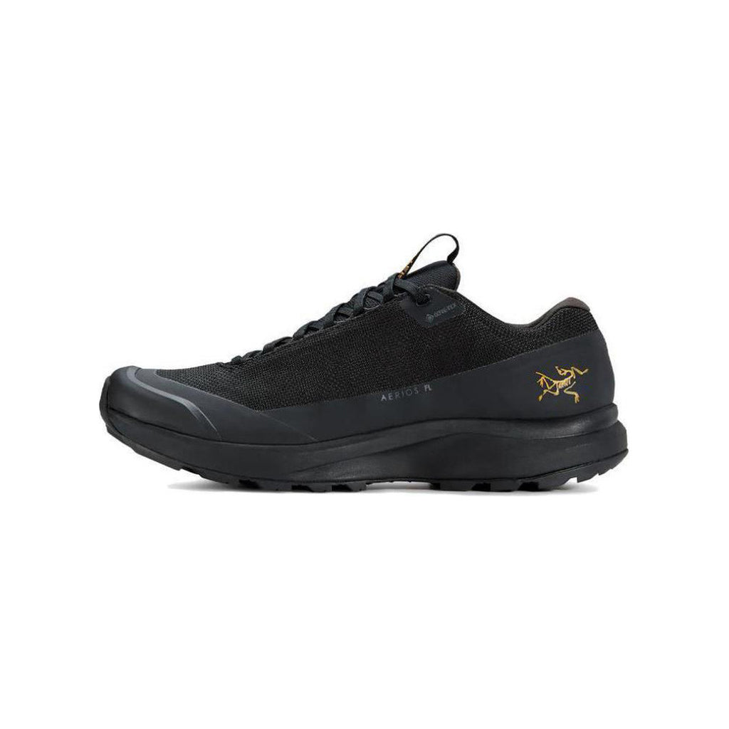 Arc'teryx Aerios R GTX Unisex Waterproof Low-Top Hiking Shoes – Black/Black (Gold Logo)