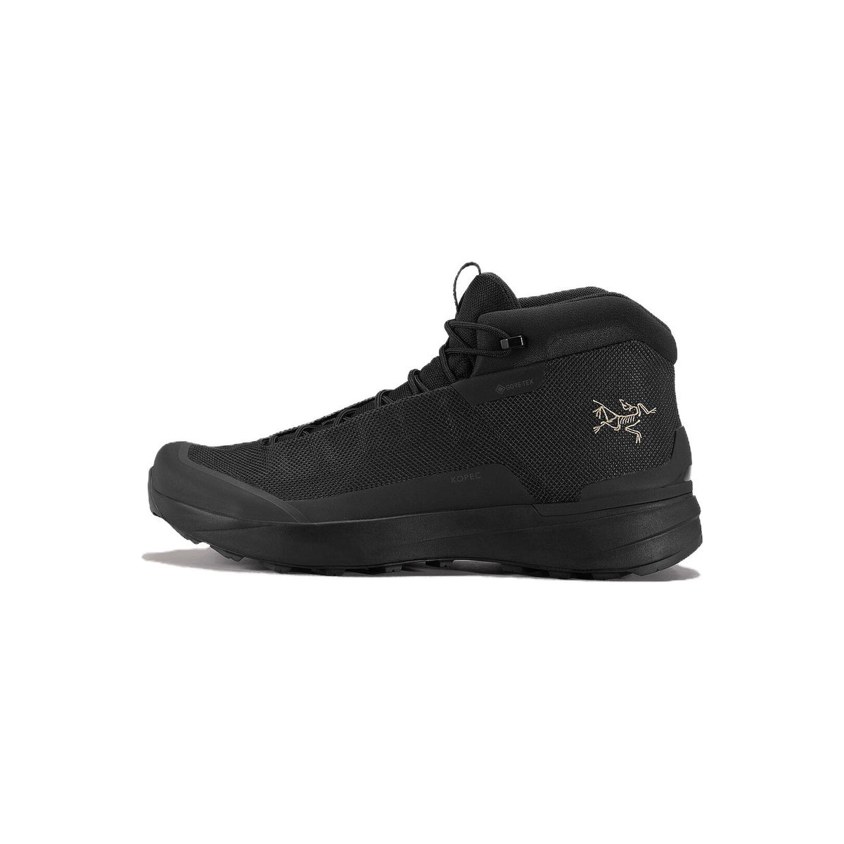 Arc'teryx Kopec GTX Men's Waterproof Mid-Cut Urban Outdoor Hiking Shoes – Black/Champagne Gold (GORE-TEX / Hex Mesh / Gold Bird)