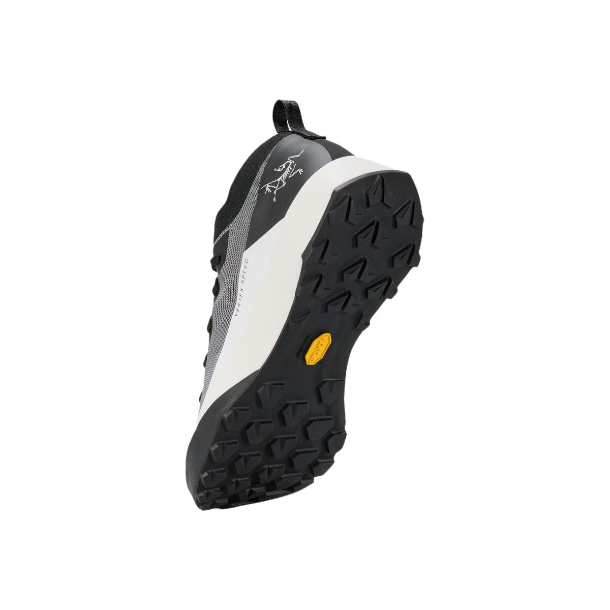 Arc'teryx Vertex Speed Low Men's Trail Running Shoes – Black/Grey/White (Stripe Knit Upper / White Midsole)