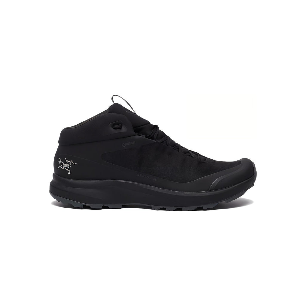 Arc'teryx Aerios FL TPEE MAX Mid GTX Men's Waterproof High Mid-Cut Hiking Shoes – All-Black (GORE-TEX / TPEE MAX / Silver Bird)